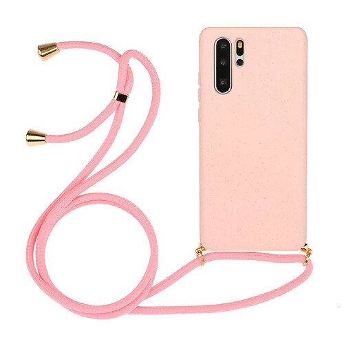 Coque en TPU la paille de blé avec dragonne rose pour votre Huawei P30 Pro