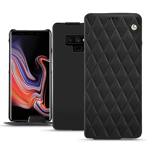 Housse cuir Samsung Galaxy Note9 - Rabat vertical - Noir - Couture ( Nappa - Black ) - NOREVE