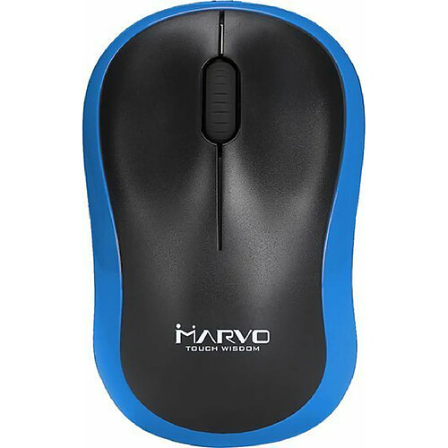 MARVO Office 2.4G Souris sans fil avec 3 boutons 3D dpi : 800/1200/1600, 3 millions de clics, batterie 1 x AA Bleu (DWM100BL)