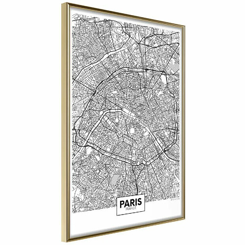 Paris Prix Affiche Murale Encadrée City Map Paris 30 x 45 cm Or