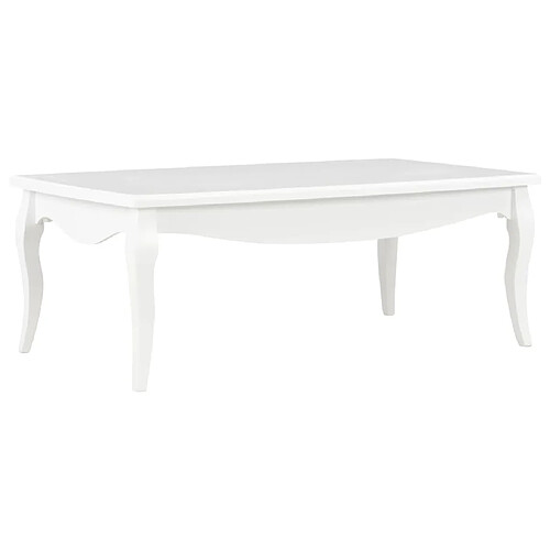 vidaXL Table basse Blanc 110x60x40 cm Bois de pin massif