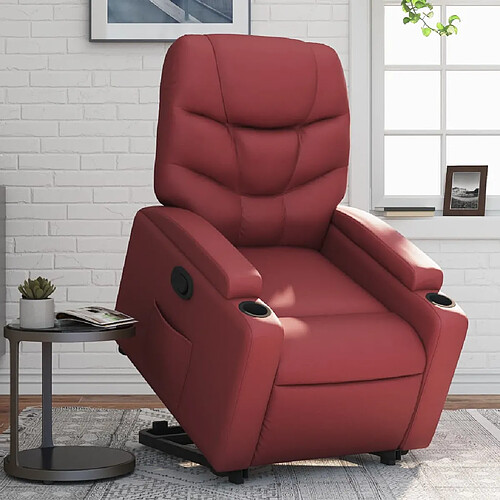 vidaXL Fauteuil inclinable Rouge bordeaux Similicuir