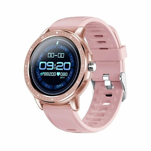 Cf19 Bracelet Intelligent Cadran Rond 240*240 Écran Tactile Moniteur De Pas Compte Ip67 Étanche Montre-Bracelet Rose