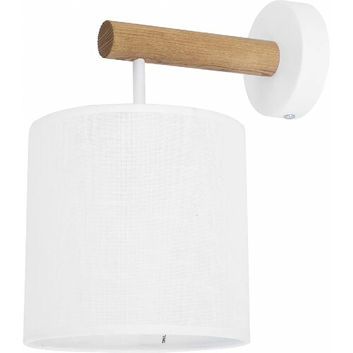 Hemerane Applique murale en tissu blanc et bois - L60cm X h35cm - 1xE27 - modèle DEVA de TK LIGHTING