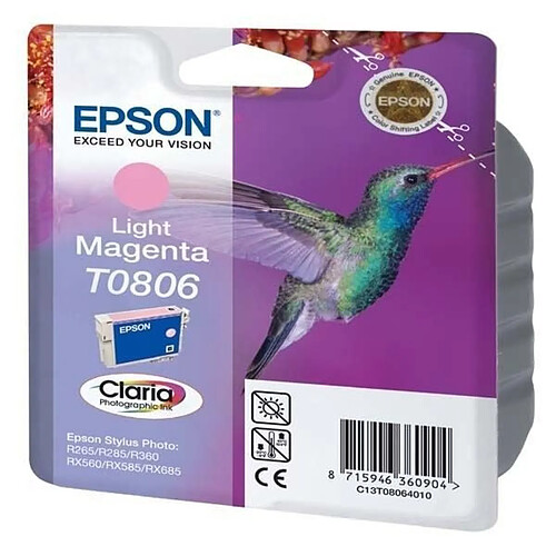 Cartouche d'Encre - Imprimante EPSON T0806 Magenta clair - Colibri (C13T08064011)