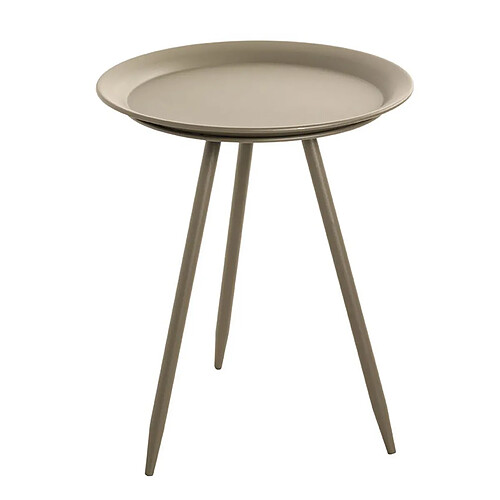 Pegane Table d'appoint ronde coloris vert en métal laqué -diamètre 38 x hauteur 47 cm