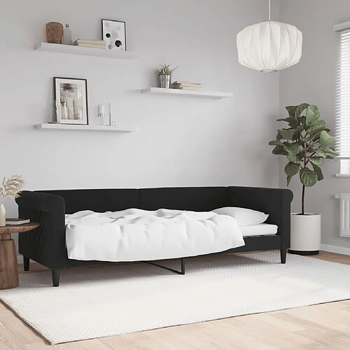 vidaXL Lit de repos sans matelas noir 80x200 cm velours