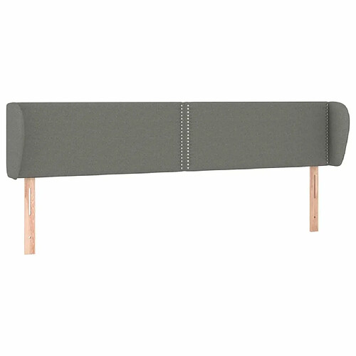 Maison Chic Tête de lit moderne avec oreilles pour chambre - Décoration de lit Gris foncé 163x23x78/88 cm Tissu -MN75026