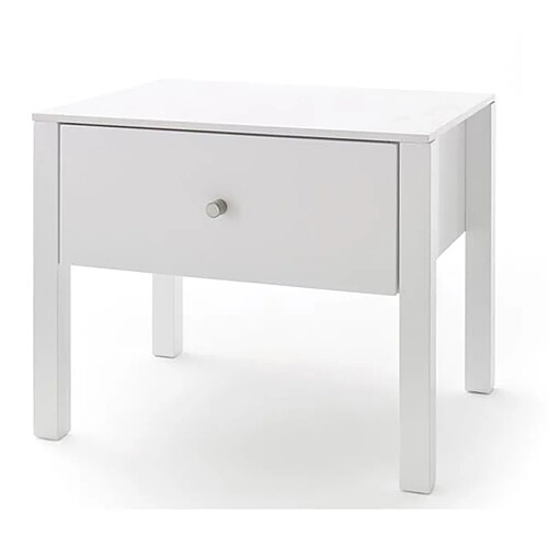 Pegane Table de chevet / table de nuit coloris blanc brillant - Longueur 50 x Hauteur 40 x Profondeur 40 cm