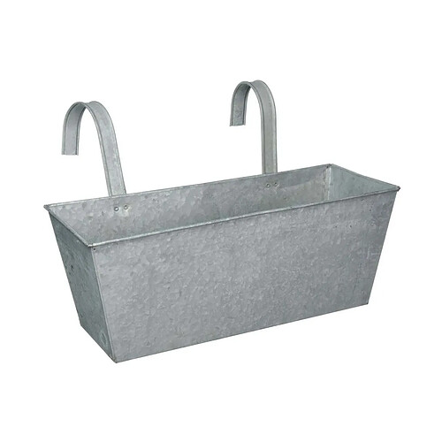 Esschert Design Jardinière balcon en zinc à suspendre gris.