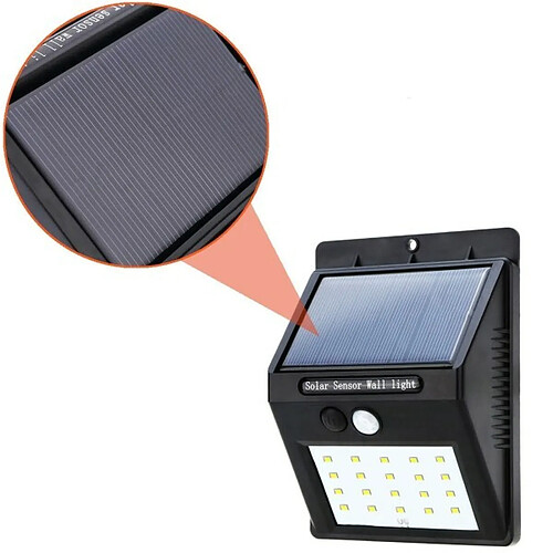 Tradex 20 LED AVEC PANNEAU SOLAIRE, DÉTECTEUR DE MOUVEMENT ET DE CRÉPUSCULE