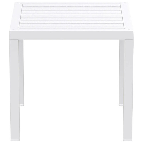 Alterego Table de terrasse 'CANTINA' design en matière plastique blanche - 80x80 cm