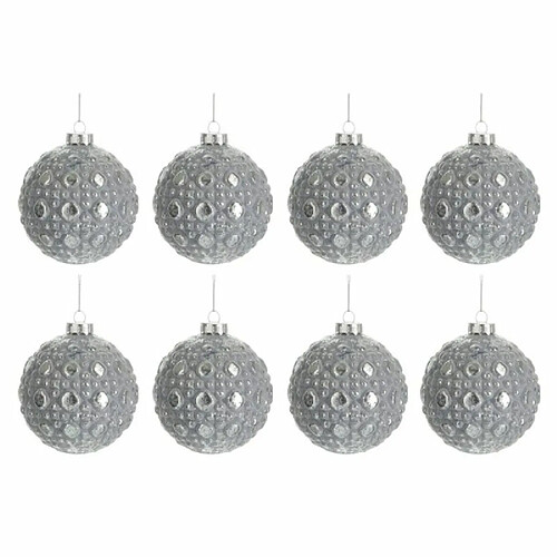 Paris Prix Lot de 8 Boules de Noël Antique Ronde 8cm Gris