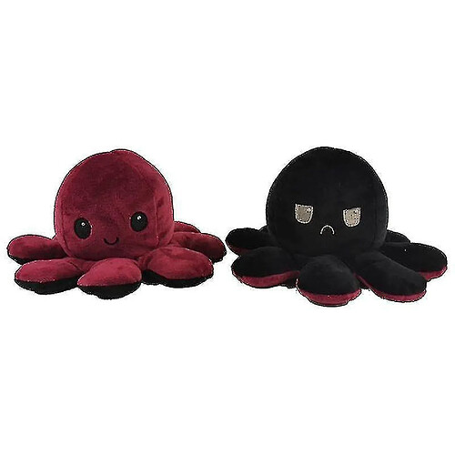 Universal Douple flip double face, doux réversible en peluche rouge / noir