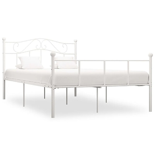 vidaXL Cadre de lit sans matelas blanc métal 120x200 cm