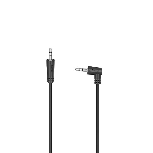 HAMA Câble audio, f. jack mâle 3,5mm 90° - f. jack mâle 3,5 mm,stéréo, 0,5 m