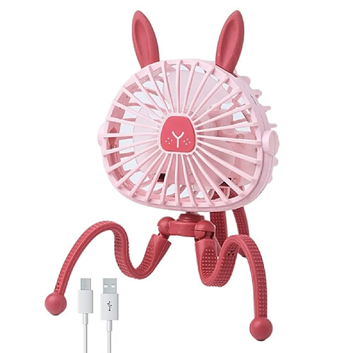 Ventilateur à Pince USB Portable (Rose)