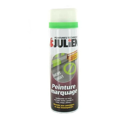 Peinture aérosol Julien marquage vert fluo 500ml