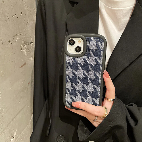 GUPBOO Étui pour iPhoneXR Denim pied de poule créatif étui pour téléphone portable personnalité anti-chute doux