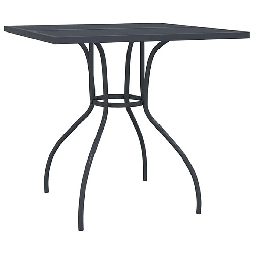 Maison Chic Table de jardin | Table d'extérieur anthracite 80x80x72,5 cm Treillis d'acier -GKD35248