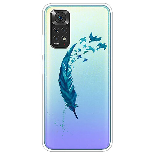 Coque en TPU antichoc plume bleue pour votre Xiaomi Redmi Note 11 Pro 5G (Qualcomm)/Redmi Note 11 Pro 4G (MediaTek)