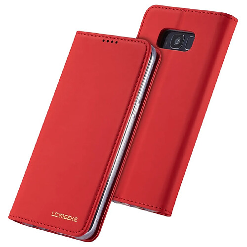 Wewoo Housse Coque Pour Galaxy S8 LC.IMEEKE LC-002 Series Skin Hand Feeling PU + TPU en cuir à rabat horizontal avec support et fente carte et portefeuille rouge