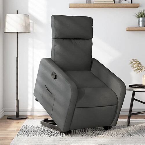 vidaXL Fauteuil inclinable Gris foncé Tissu