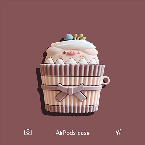 GUPBOO Airpods Coque Housse Étui Protecteur Compatible pour AirPods 3-Cochon de gâteau à la crème mignon