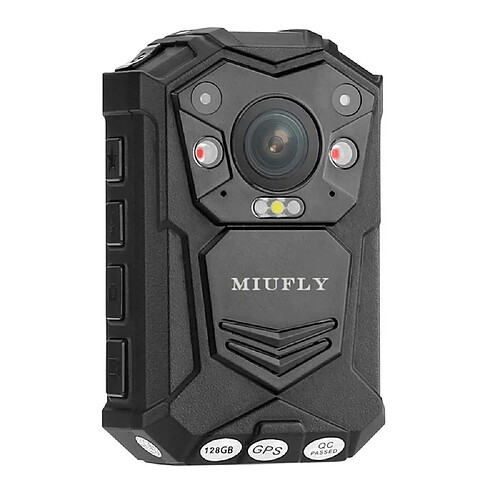 Universal Caméra de police 1296P HD pour les forces de l'ordre, écran de 2 pouces, vision nocturne, mémoire interne de 128G et caméra GPS