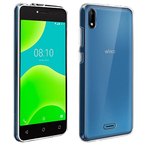 Pack Wiko Y50 Coque Silicone Gel et Film Verre trempé 9H Original Transparent