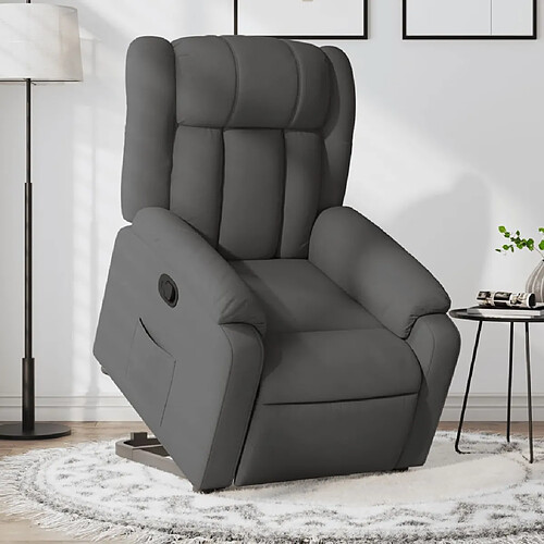 vidaXL Fauteuil inclinable Gris foncé Tissu