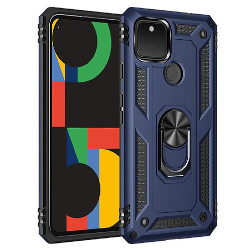 Coque en TPU Anti-chute hybride avec béquille bleu marine pour votre Google Pixel 4a 5G