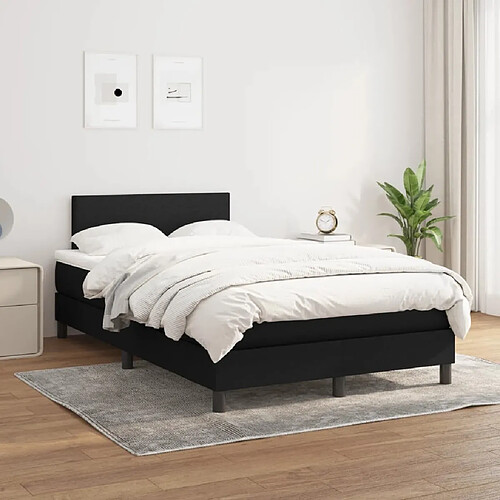 Maison Chic Lit Adulte - Lit simple Lit à sommier tapissier avec matelas moelleux - Meuble de Chambre - Noir 120x200 cm Tissu -MN74821