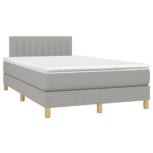 Maison Chic Lit adulte- Lit + matelas,Sommier à lattes de lit et matelas gris clair 120x190 cm tissu -GKD25404