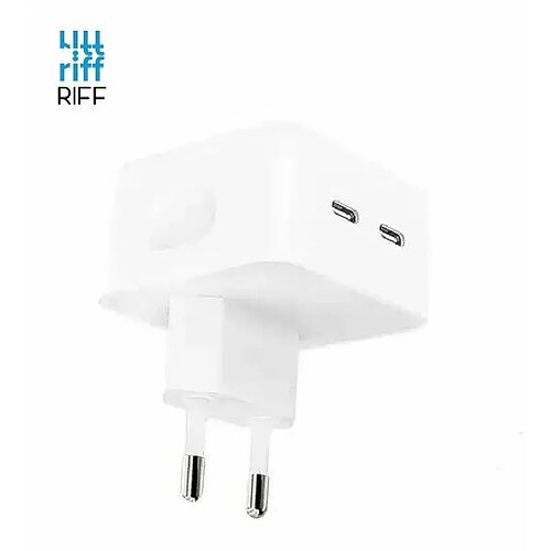 Riff A2569 Chargeur rapide double port USB-C+C (Type-C) 35 W pour tous les appareils Apple (analogique)