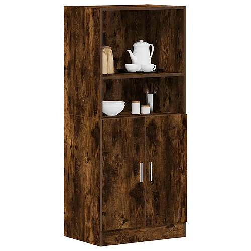 vidaXL Armoire de cuisine chêne fumé 57x41,5x131,5 cm bois ingénierie