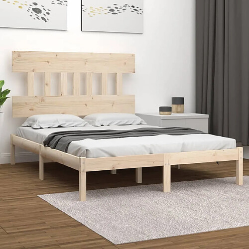 vidaXL Cadre de lit sans matelas 120x200 cm bois massif