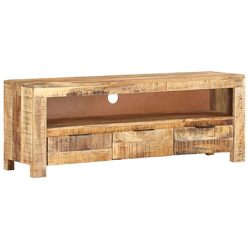 Maison Chic Meuble TV scandinave - Banc TV pour salon 110x30x40 cm Bois de manguier brut -MN25182