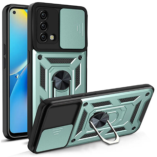 Coque en TPU anti-chocs avec béquille, vert pour votre Oppo A74 4G