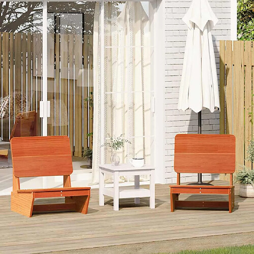 vidaXL Chaises de jardin lot de 2 cire marron 60x64x70,5 cm