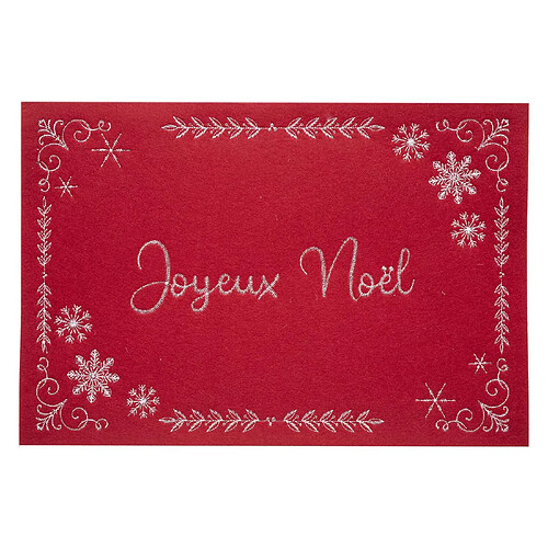 Atmosphera, Createur D'Interieur Set de table de Noël en feutrine - L. 45 x 30 cm - Rouge