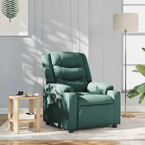 vidaXL Fauteuil inclinable Vert foncé Tissu