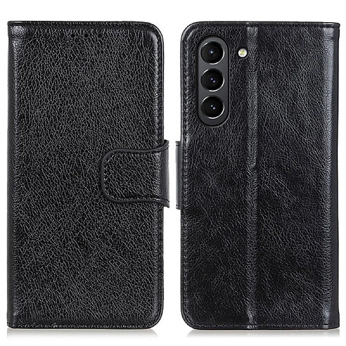 Etui en PU Texture nappa fendue noir pour votre Samsung Galaxy S21 FE