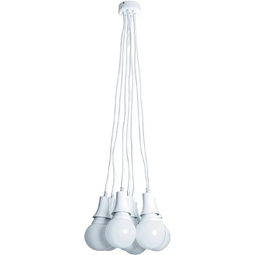 RAINBOW Suspension 7xE27 H.Reg.xP.30cm Blanc