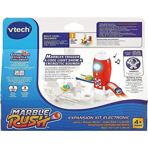 Jeu de billes Vtech Marble Rush - Expansion Kit Electronic - Raket Circuit Piste avec Rampes 3 Pièces + 4 Ans