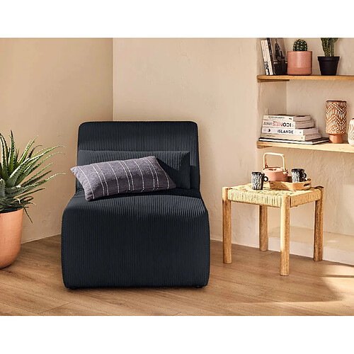 Lisa Design Onyx - fauteuil sans accoudoirs - en velours côtelé