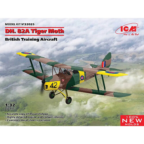 Icm Maquette Avion Dh. 82a Tiger Moth British Training Aircraft