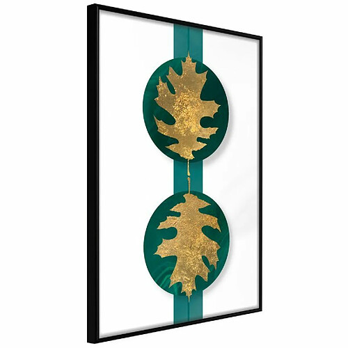 Paris Prix Affiche Murale Encadrée Gilded Oak Leaves 40 x 60 cm Noir