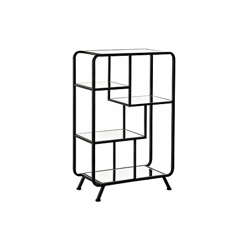 Étagère DKD Home Decor Noir Métal Verre 60 x 28 x 93 cm (1)