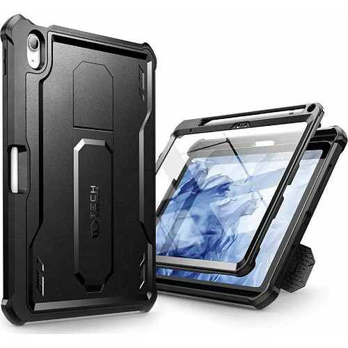 TECH PROTECT Kevlar Pro Case Coque de protection antichoc à 360° avec film de protection d'écran Compatible avec iPad 10.9 2022 Noir